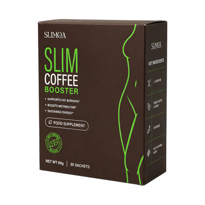 Slim Coffee Booster Produktverpackung – 30 Sachets mit Grünem-Kaffee-Extrakt, L-Carnitin und Chrom